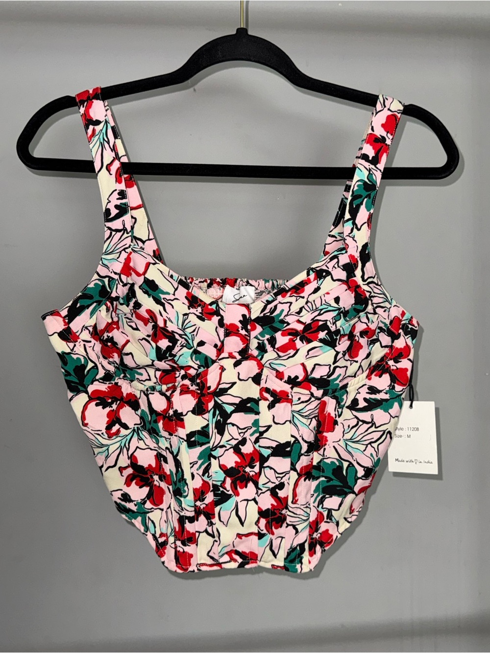 Floral corset crop top